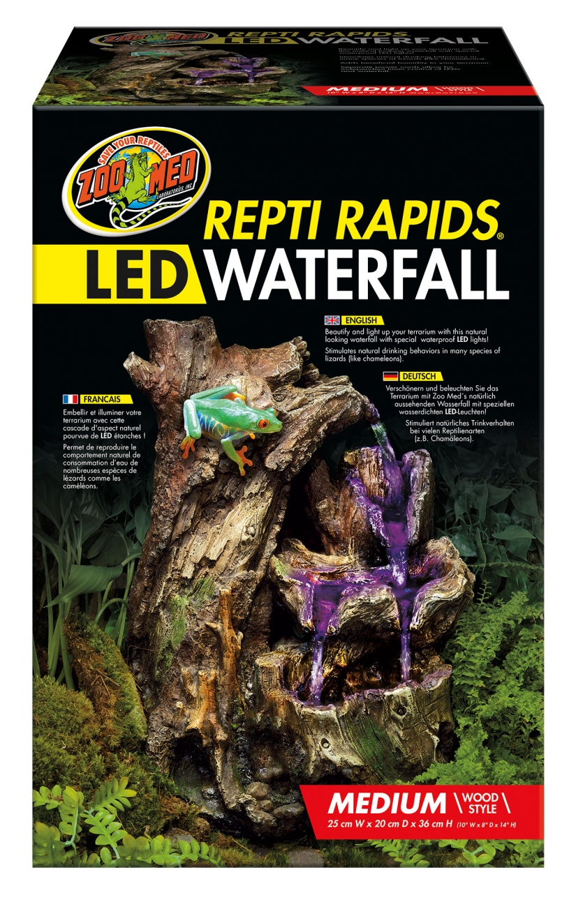 Repti Repids LED Waterfall medium Wood Style